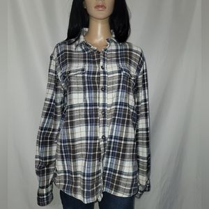 Nwot Sonoma womens long sleeve flannel button up size medium